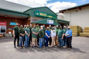Ward Lumber workers standing in front of the Malone, NY location